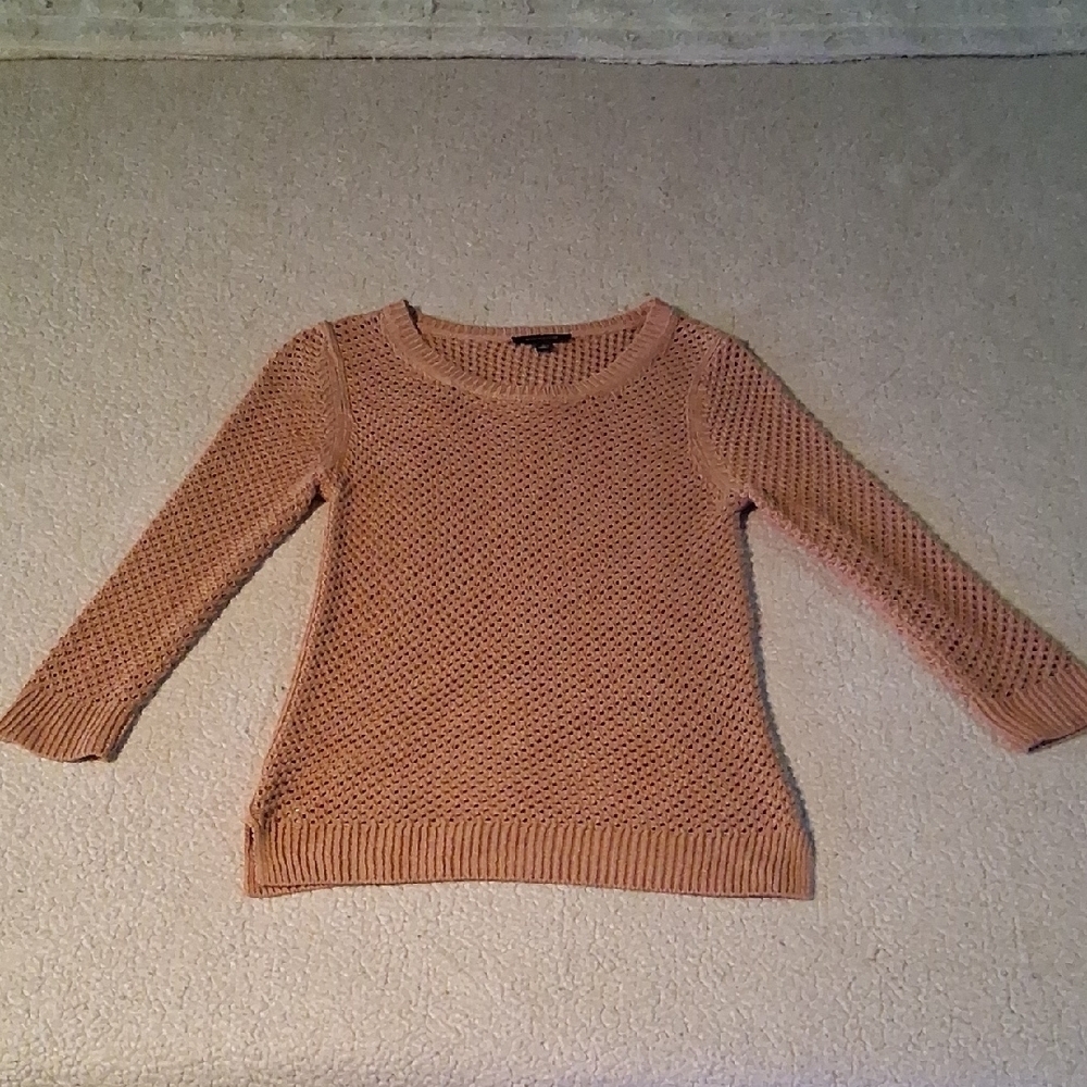 Ann Taylor Women's Light Brown Crew Neck Sweater Cabincore Medium